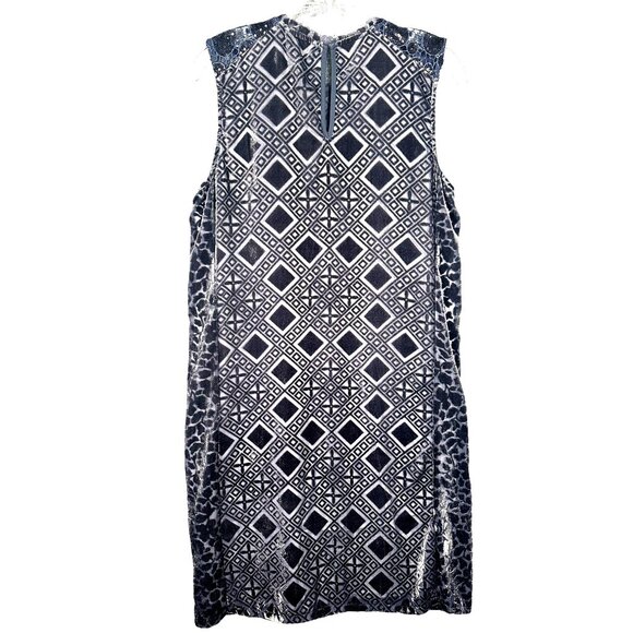 Lucky Brand Blue Cocktail Velvet Embellished Lace Sequin Dress XS Boho Gatsby - Picture 2 of 13